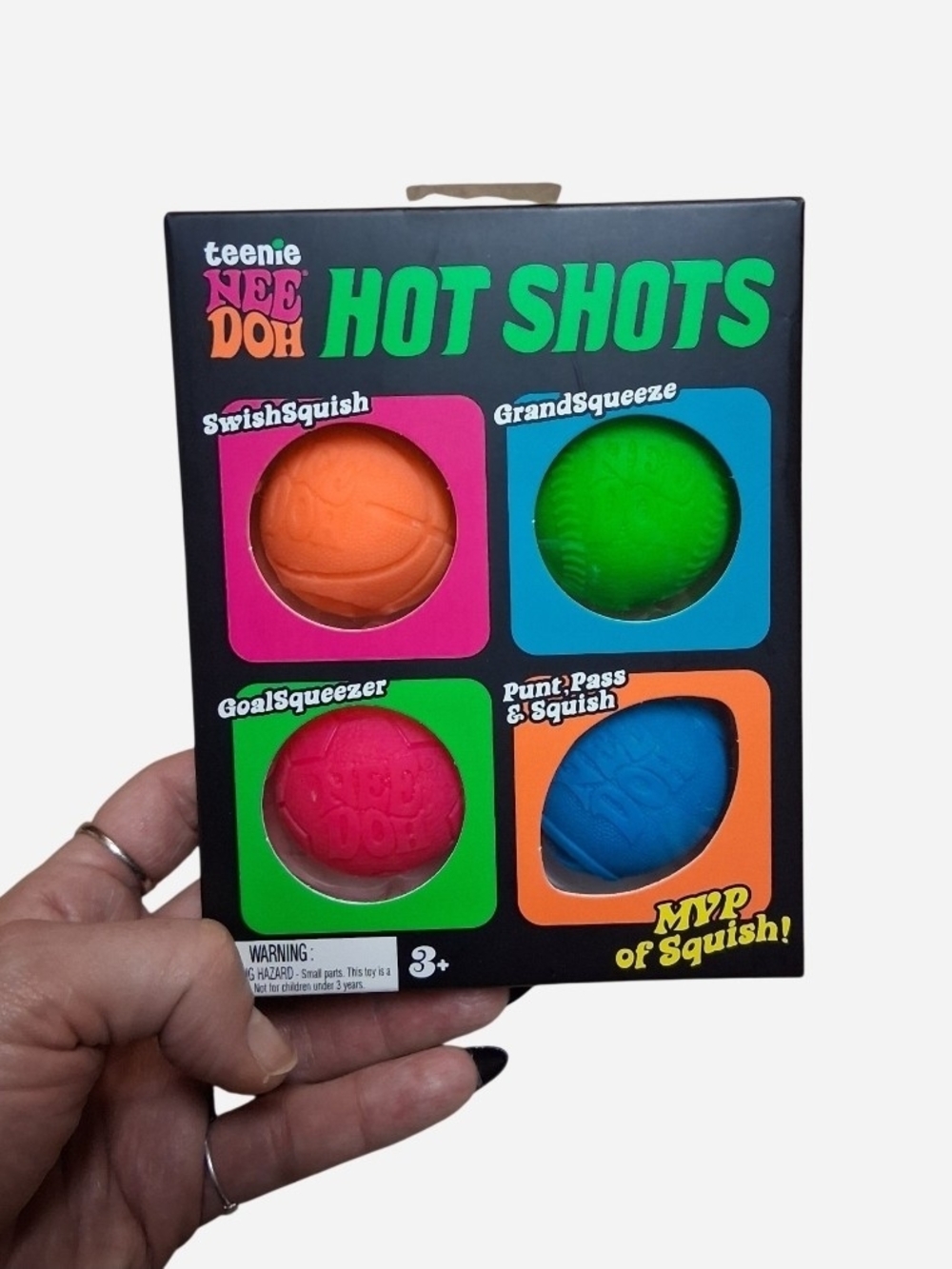 Hot Shots Teenie NeeDoh Squishy Balls 4 Pack New